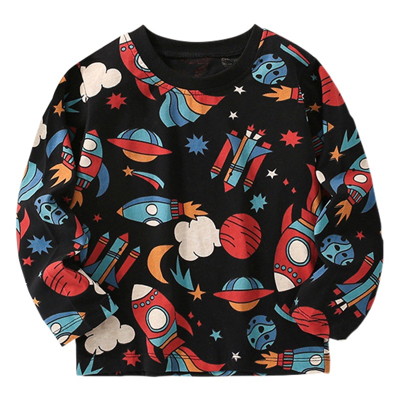 En stock malwee camiseta de los muchachos otoño nueva camisa de fondo de los niños europeos y americanos casual cuello redondo manga larga ropa para niños