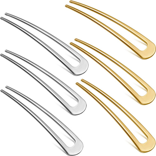 European and American U-shaped gold and silver hairpins, alloy-plated blond hairpins, fashionable and simple metal slightly heavy hairpins.