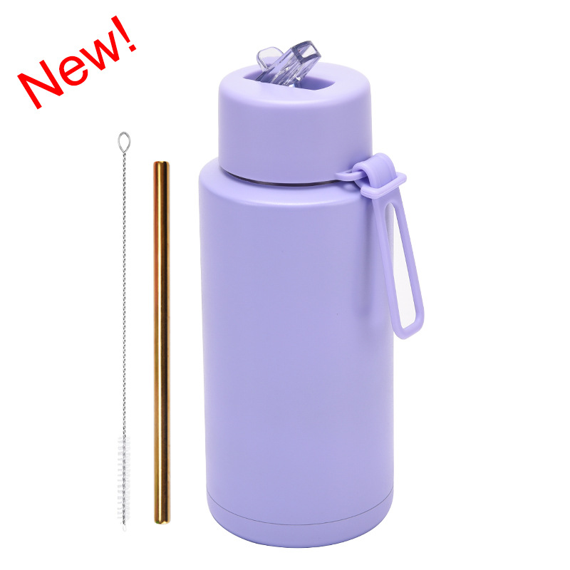 2025 nuevo hervidero deportivo de acero inoxidable de gran capacidad, de boca grande portátil estadounidense de 1L, preservación del calor y enfriamiento al vacío