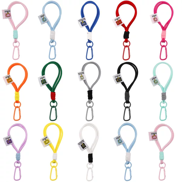 Nylon Braided Rope Keychain Lanyard Men's and Women's Carabiner Couple Hand Rope Bag Pendant Popular Car Keychain