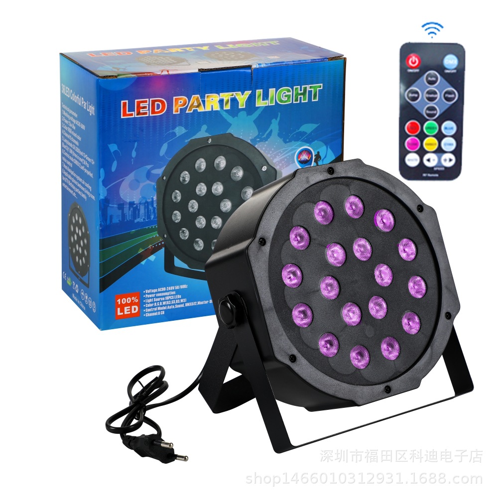 Transfronterizo LED PAR luz USB6 12 1836 54 colorido control remoto par luz láser UV púrpura teñido luz de la etapa