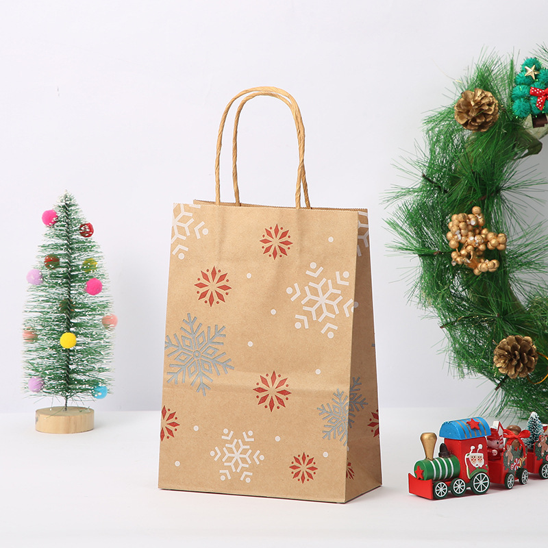 現物クリスマス礼袋クラフト紙包装袋卸売りはデパートのレジ袋を決めることができる|undefined