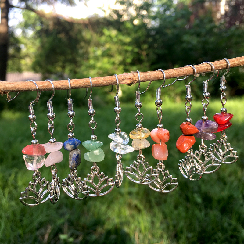 Fashion Irregular Flower Crystal Beaded Hollow Out Drop Earrings 1 Pair