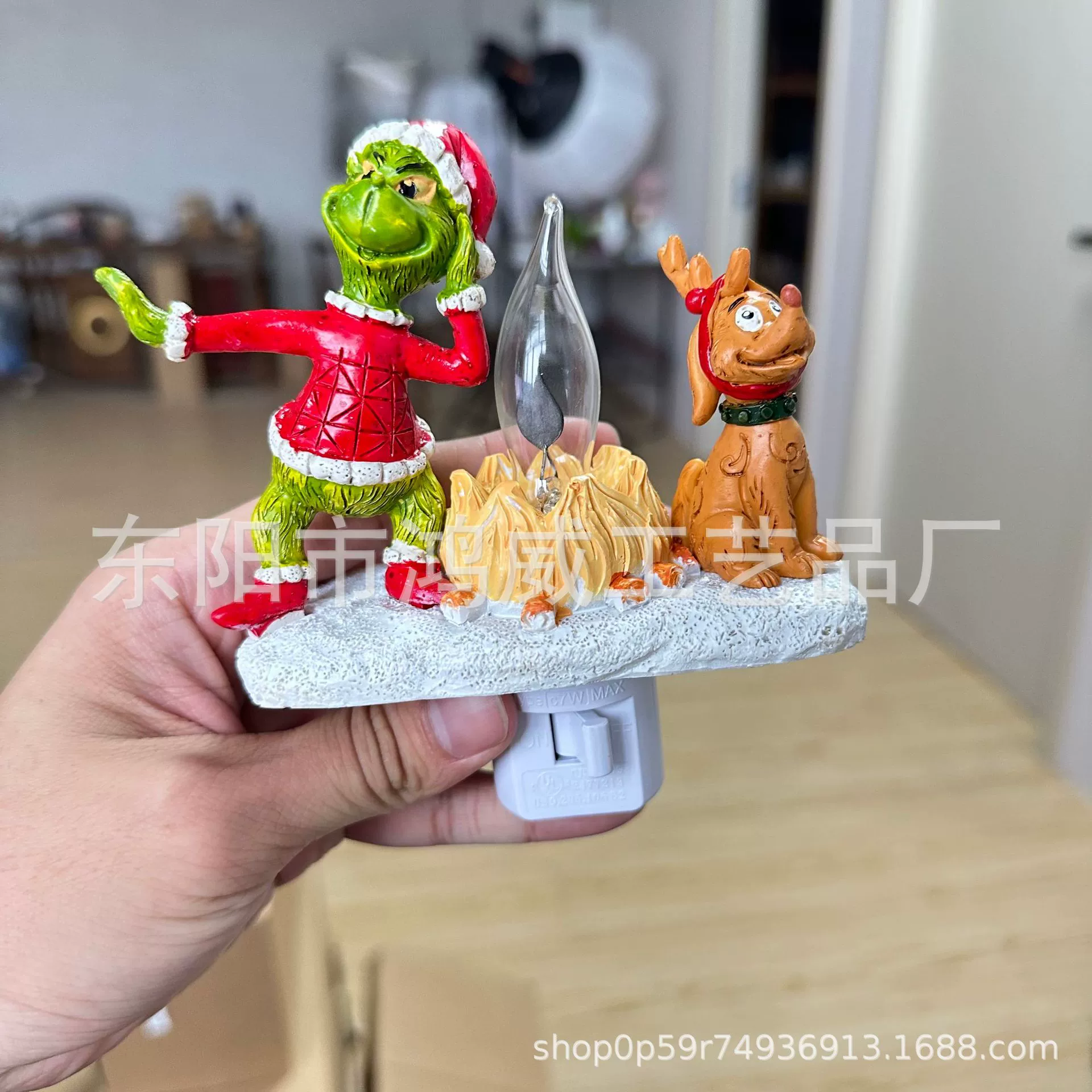 Фигура из смолы для костра-призрачное мерцание, настольная светодиодная ночь, US plug или USB варианты, 13×12×10 см