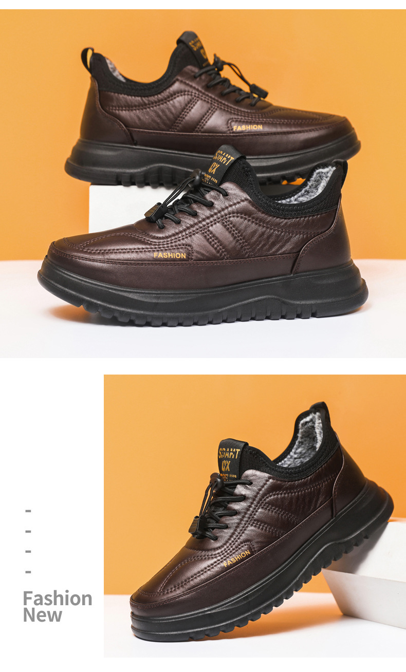 Scarpe uomo invernali in tessuto foderate in pile stringate calde_voghion.com