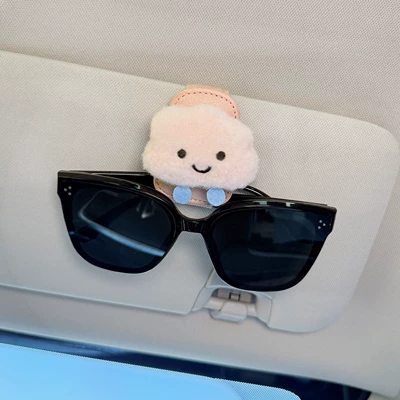 Car Cloud Glasses Clip: Car Glasses Clip/Bill Clip - pink-glasses-clip-pink-clouds