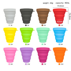 Printing LOGO 150ML Silicone Foldable Cup Outdoor Travel Eco Portable Retractable Gift Mouthwash Foldable Water Cup