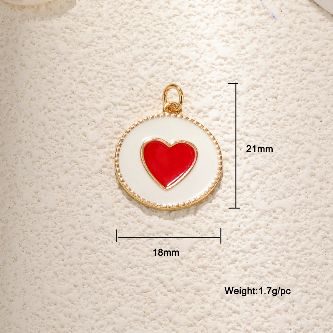 1 Pieza 20x21mm Cobre Perla Circón Forma De Corazón Colgante display picture 13