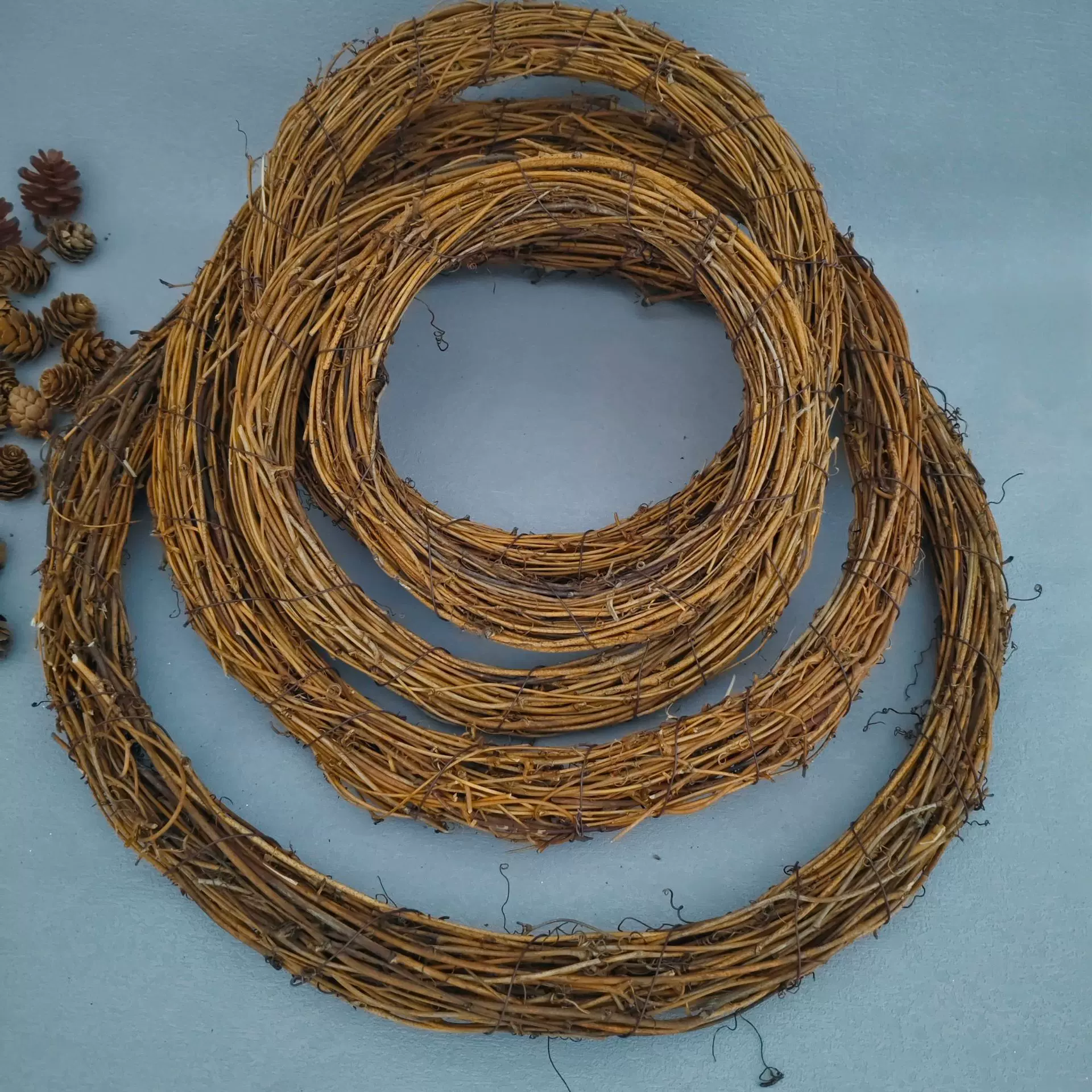 跨境供应8—50cm土伏藤圈手编花环藤圈藤环圣诞DIY花店装饰品配件