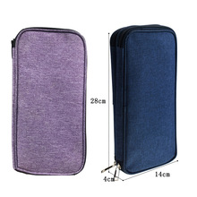 毛衣针收纳包600D牛津布蓝色棒针收纳包编织工具收纳包竹棒针手包