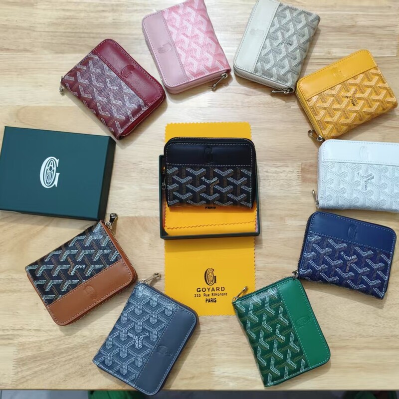 Cross-Border Zipper Wallet Hot Sale Dog Tooth Short Goya Wallet Multi-Functional Business Card Bag Storage Change Fashion Zipper