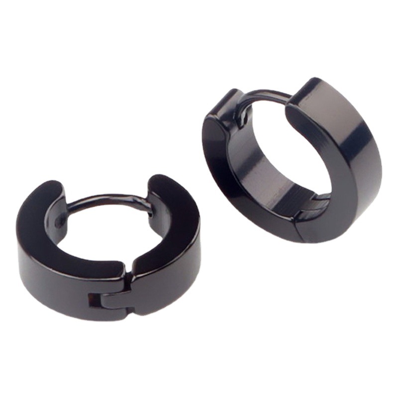 Simple Round Earrings Ear Clip Men's Earrings European and American Amazon Explosions Earrings Stainless Steel Earrings