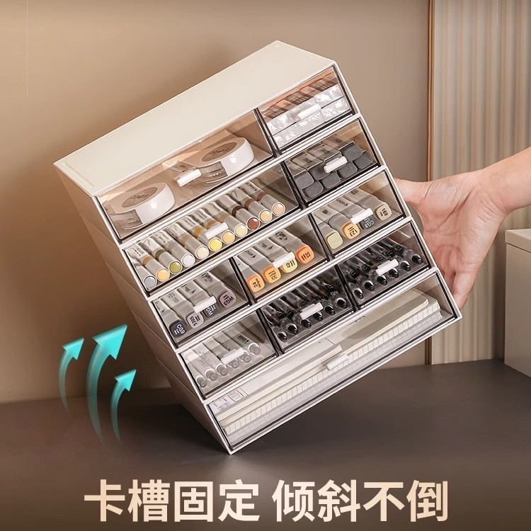 抽屉式文具儿童收纳盒学生书桌收纳置物架亚克力整理盒桌面收纳盒|undefined