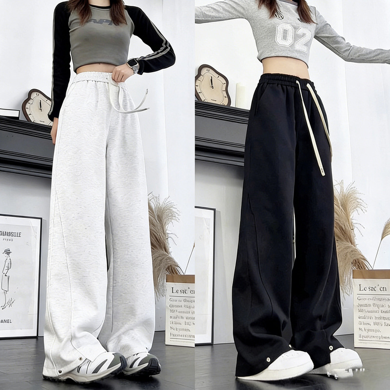 Autumn Heavyweight Drapey Sweatpants for Men, Fleece-Lined and Thickened, Loose Fit Sports Pants, Large Size Straight-Leg Casual Long Pants Autumn Heavyweight Drapey Sweatpants for Men, Fleece-Lined and Thickened, Loose Fit Sports Pants, Large Size Straight-Leg Casual Long Pants