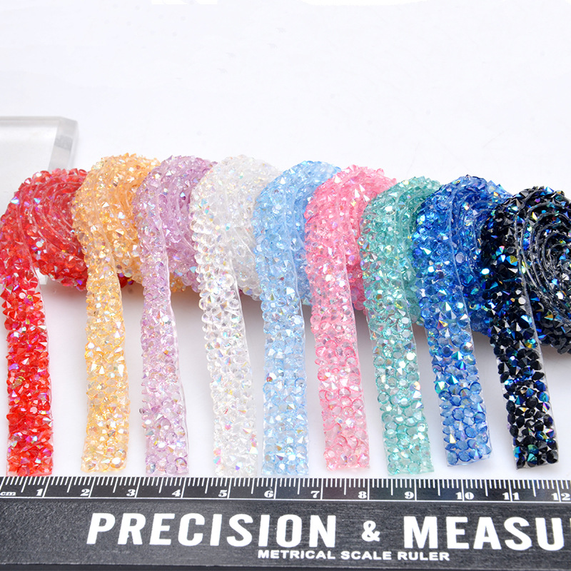 Awl pinkycolor Resin Diamond Gum 1CM Hot drill strip Guangzhou clothing Clothes & Accessories accessories wholesale