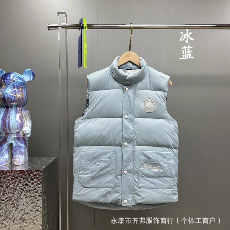 グースファミリー秋冬カップル用綿入りベスト男女兼用防風防水ノースリーブ厚手保温ジャケットアウトドア|undefined