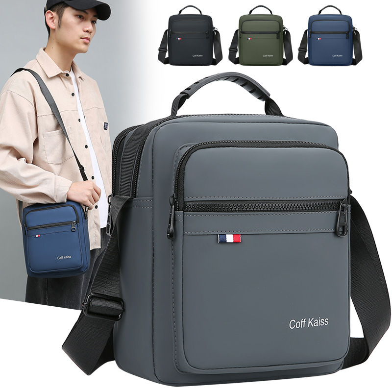 Men's large-capacity shoulder crossbody bag, casual commuting crossbody bag, multi-layer crossbody bag, men's business travel bag collection wallet