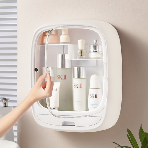Bolan cosmetics storage box wall-mounted bathroom punch-free dust-proof bathroom toilet washstand storage rack
