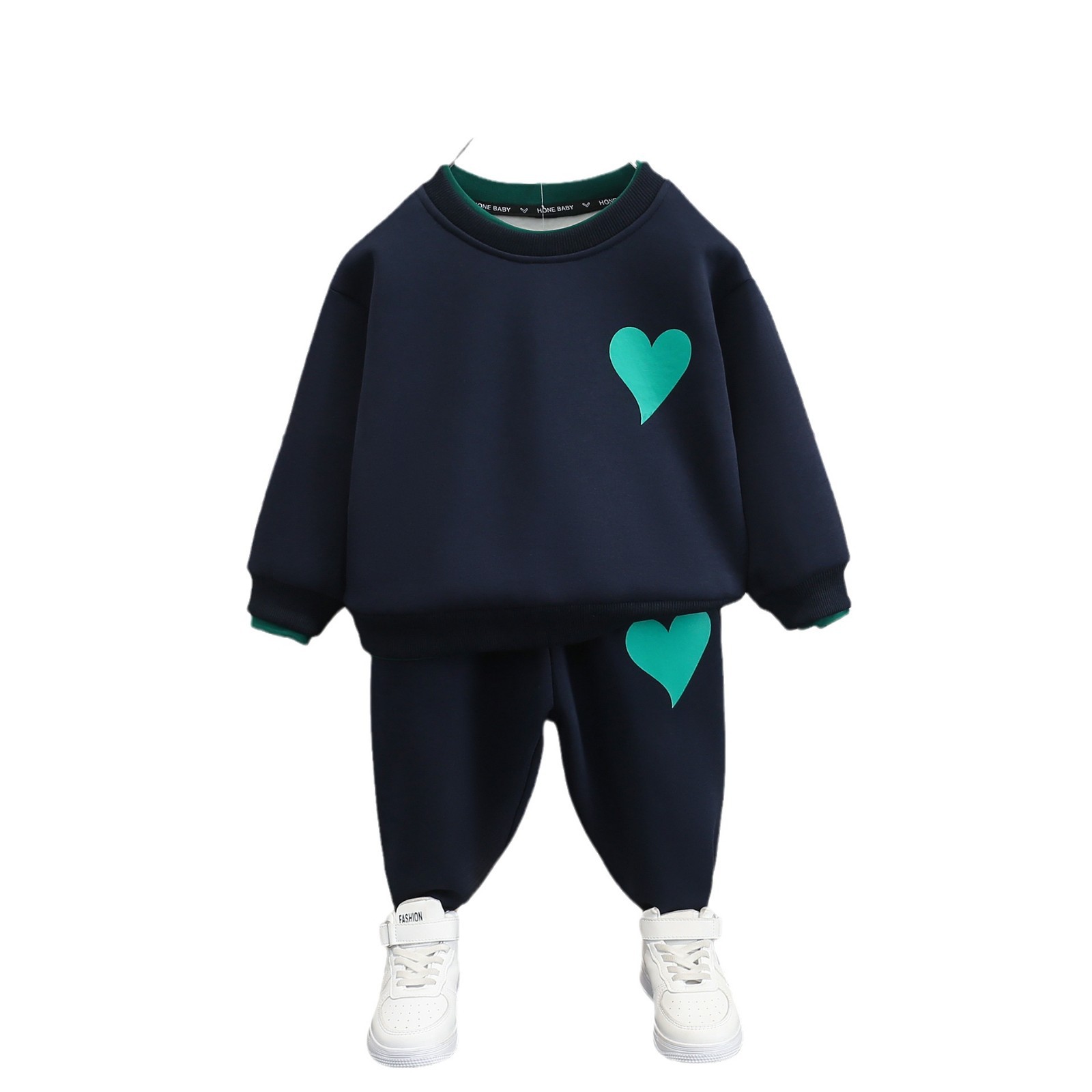 6361 Traje de terciopelo para niños y niños 2025 nuevo suéter de terciopelo de una pieza engrosado de otoño e invierno de dos piezas