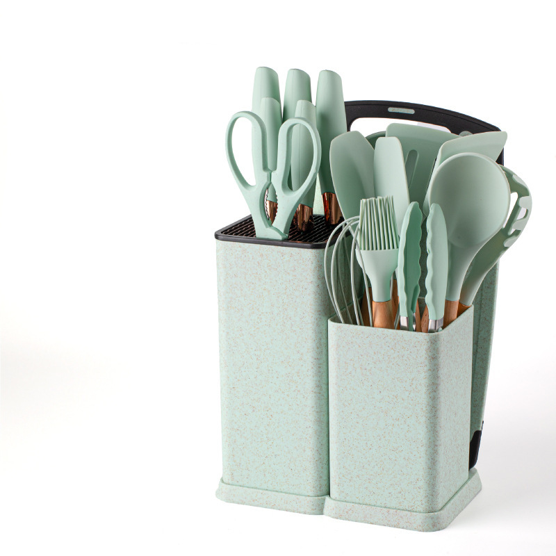 Juego de cuchillos de cocina de silicona Juego de 19 piezas Cuchillo de cuchara Cuchillo de fruta Cuchillo de cocina Accesorios para bebés Herramientas de cocina para el hogar