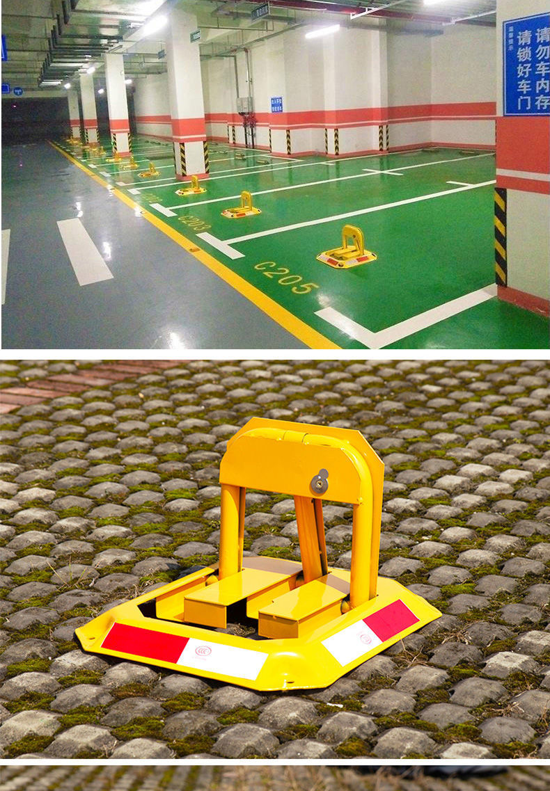 Car parking space ground lock installation car lock thickened anti-collision fixed anti-occupation parking space parking pile hole-free
