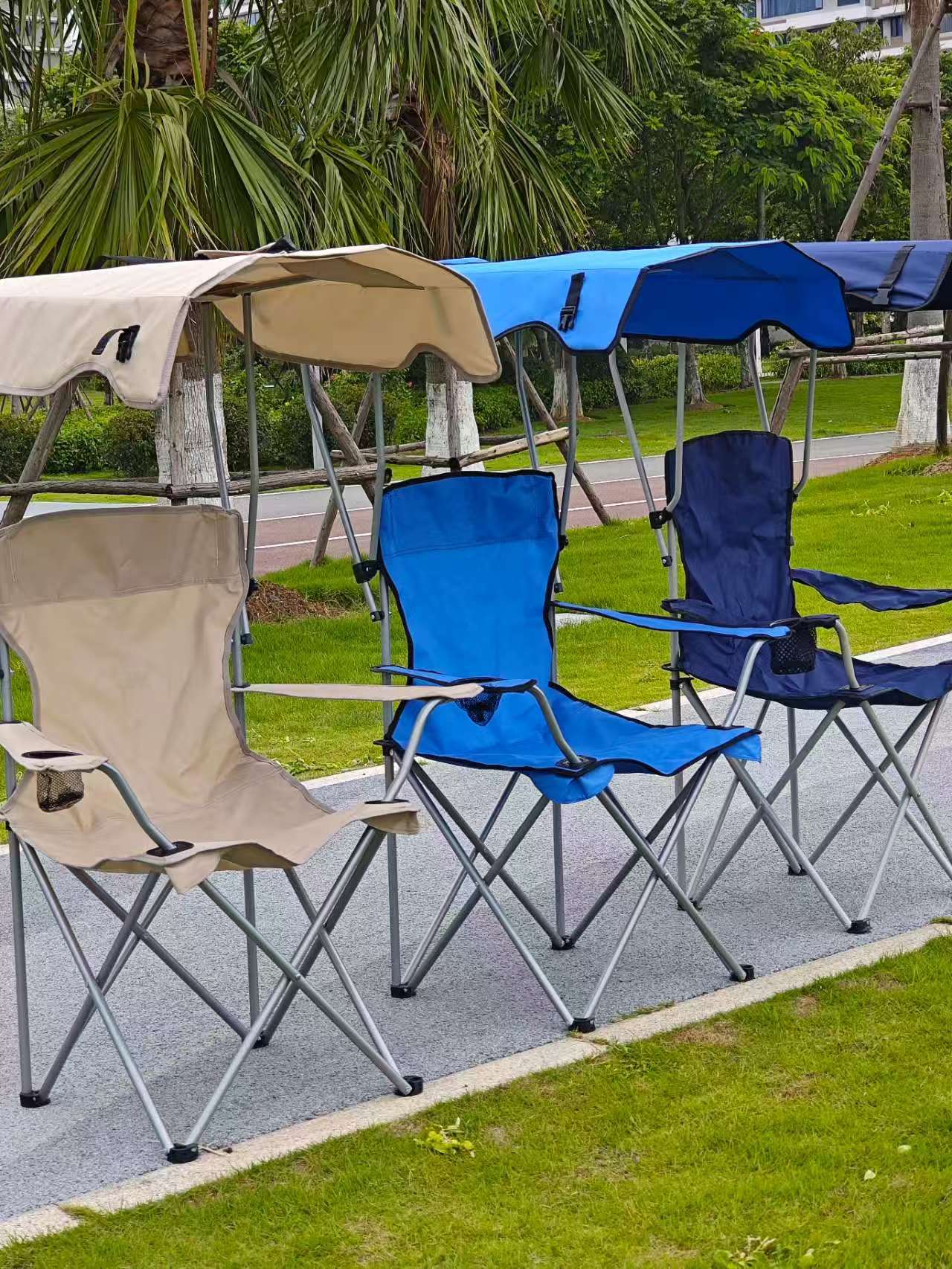 silla plegable al aire libre sombra de sol sombra de lluvia reposabrazos silla de camping respaldo portátil barbacoa picnic ocio playa silla de pesca
