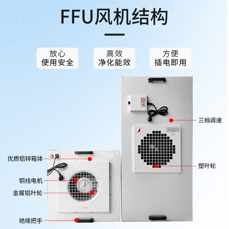 工場FFUファン空気清浄機フィルター粒子工事現場作業台専用クリーンルームffu|undefined