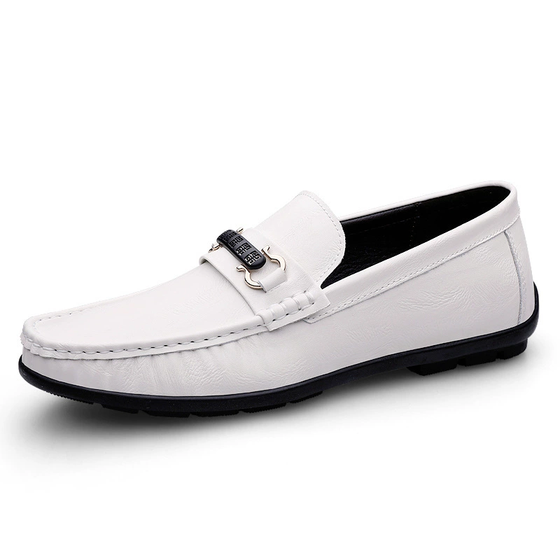 9019 мужские кожаные лоферы без шнуровки, повседневная обувь без шнуровки на плоской подошве для вождения, весенне-летняя обувь из воловьей кожи