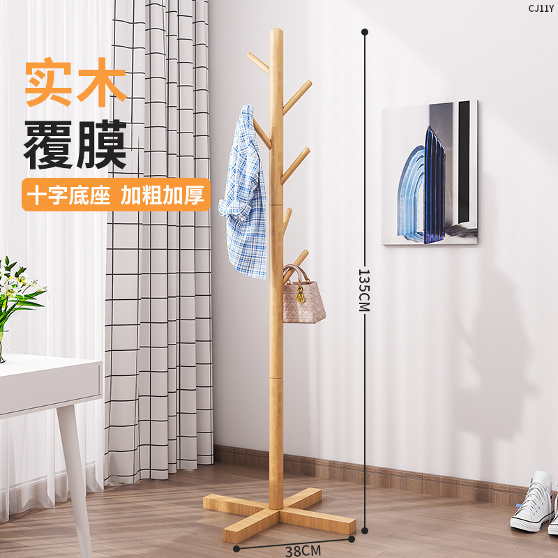 Perchero perchero de madera maciza simple vertical de piso a techo Dormitorio de casa Dormitorio de alquiler Balcón Tendedero