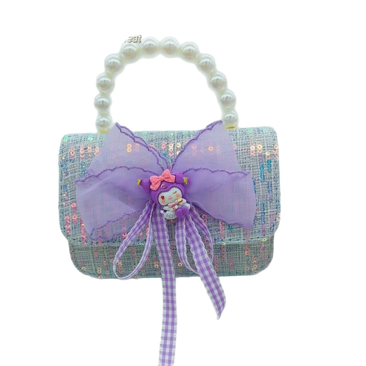 Bolso de mano de perla princesa bolso de accesorios melodi Kuromi niños niñas billetera de Año Nuevo bolso pequeño