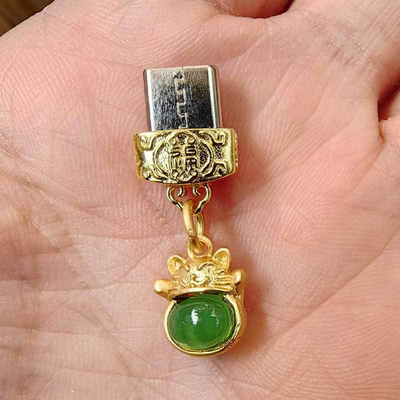 金属Type-C防尘塞适用苹果华为三星充电塞带挂孔挂饰手工吊坠DIY