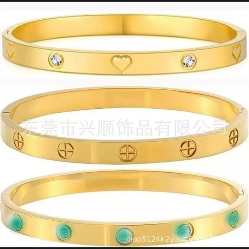 Cross-Border Hot-Selling Stainless Steel Bracelet for Women, High-End Fashion, Starry Sky Titanium Steel, Furnace-Baked 18K Versatile Full Diamond Bracelet