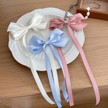 韩版少女蝴蝶结飘带发夹 鸭嘴夹子头饰双马尾丝带 绑发编发卡头饰