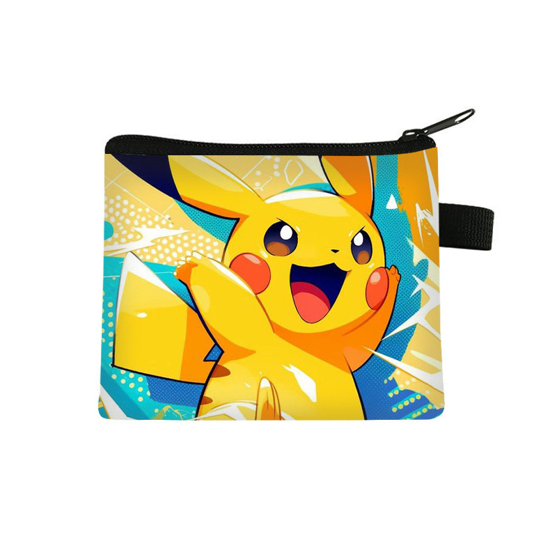 Pikachu Pokemon Kidsren's Coin Purse Mini Bag Key Coin Headphone Bag Cute Cartoon Polyester Wallet