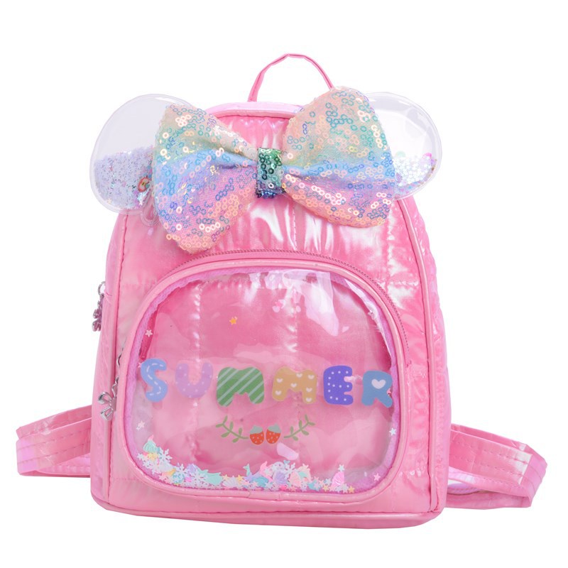 Kindergarten baby mochila escolar linda bowknot moda lentejuelas para niños y niñas mochila nueva moda para niños