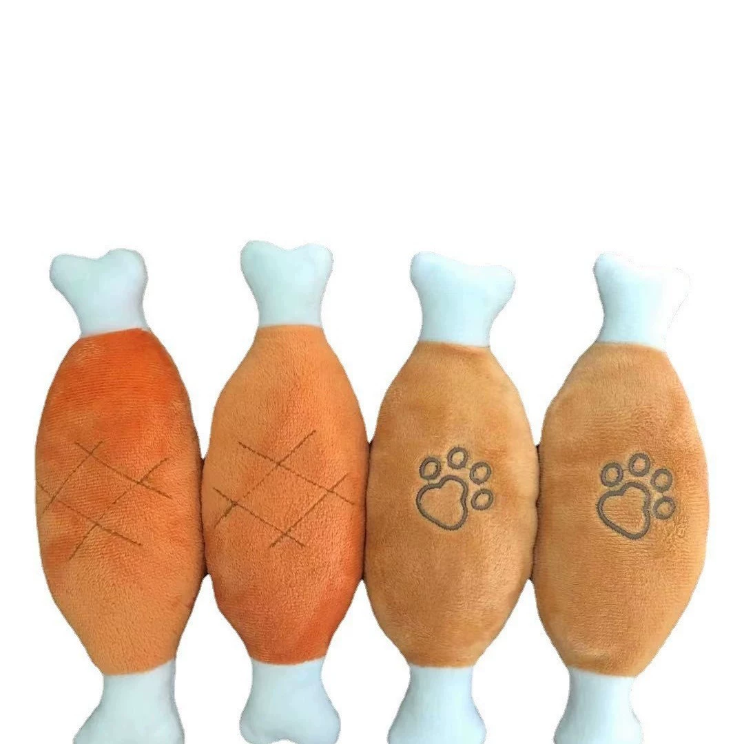 Новые оптовые устойчивые к укусам и звучащие игрушки для домашних животных с куриными ножками, плюшевые звучащие игрушки для собак, интерактивные тренировочные товары для домашних животных