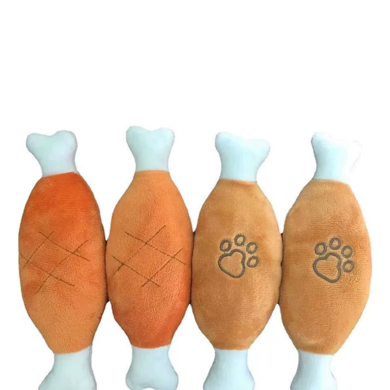 Plush interactive pet toy, sound‑making squeaker, training/play, 3 designs