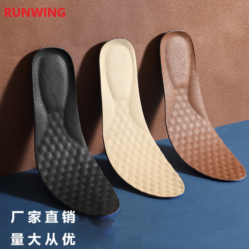 Directly Supplied from the Manufacturer, Leather Shoe Insoles Are Anti-Odor, Sweat-Absorbent, Breathable, Deodorizing, Shock-Absorbing, Suitable for Sports, Casual Shoes, and Sneakers