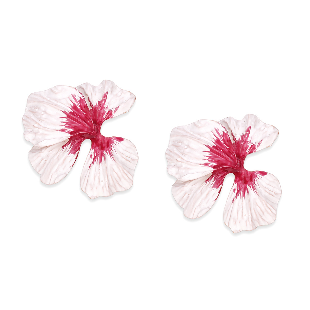 Holiday Occasion 1 Pair Pastoral Flower Enamel Alloy Women's Earrings Ear Studs