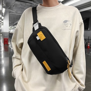 Casual Niche Shoulder Bag Men's and Women's New Small Satchel Contrasting Color Fashionable Crossbody Bag Tooling Style Chest Bag Riding Waist Bag