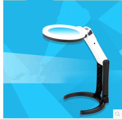 Складная настольная Лупа 90 мм с кронштейном для светодиодной подсветки, подключенным к увеличительной Лупе с приводом 3B-1B