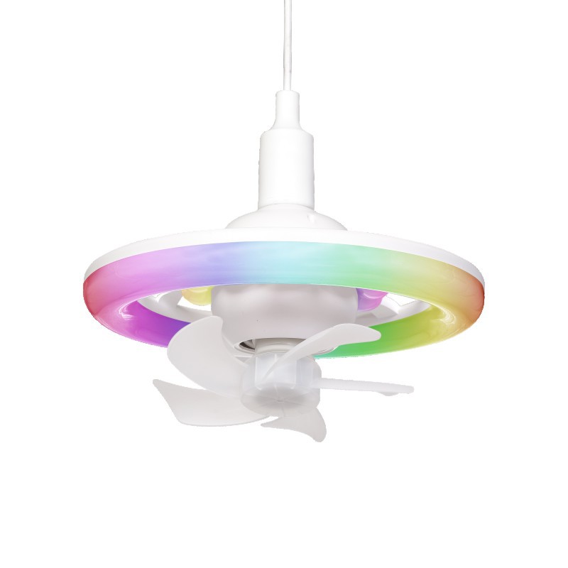 Nuevo tornillo E27 luz del ventilador lámpara de techo de doble propósito bombilla inteligente sacudiendo la cabeza LED ventilador luz cocina baño ventilador de techo