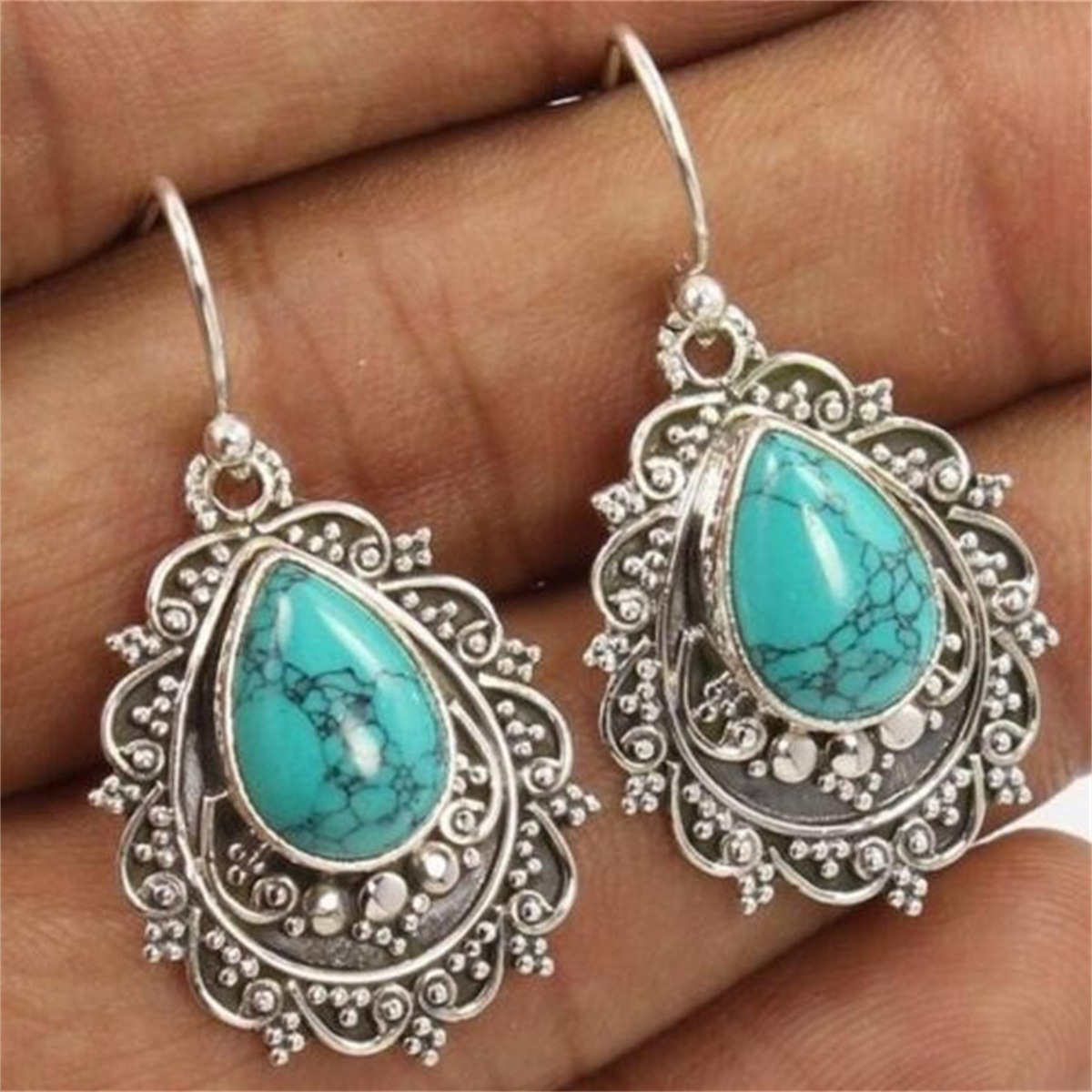Turquoise stone inlay