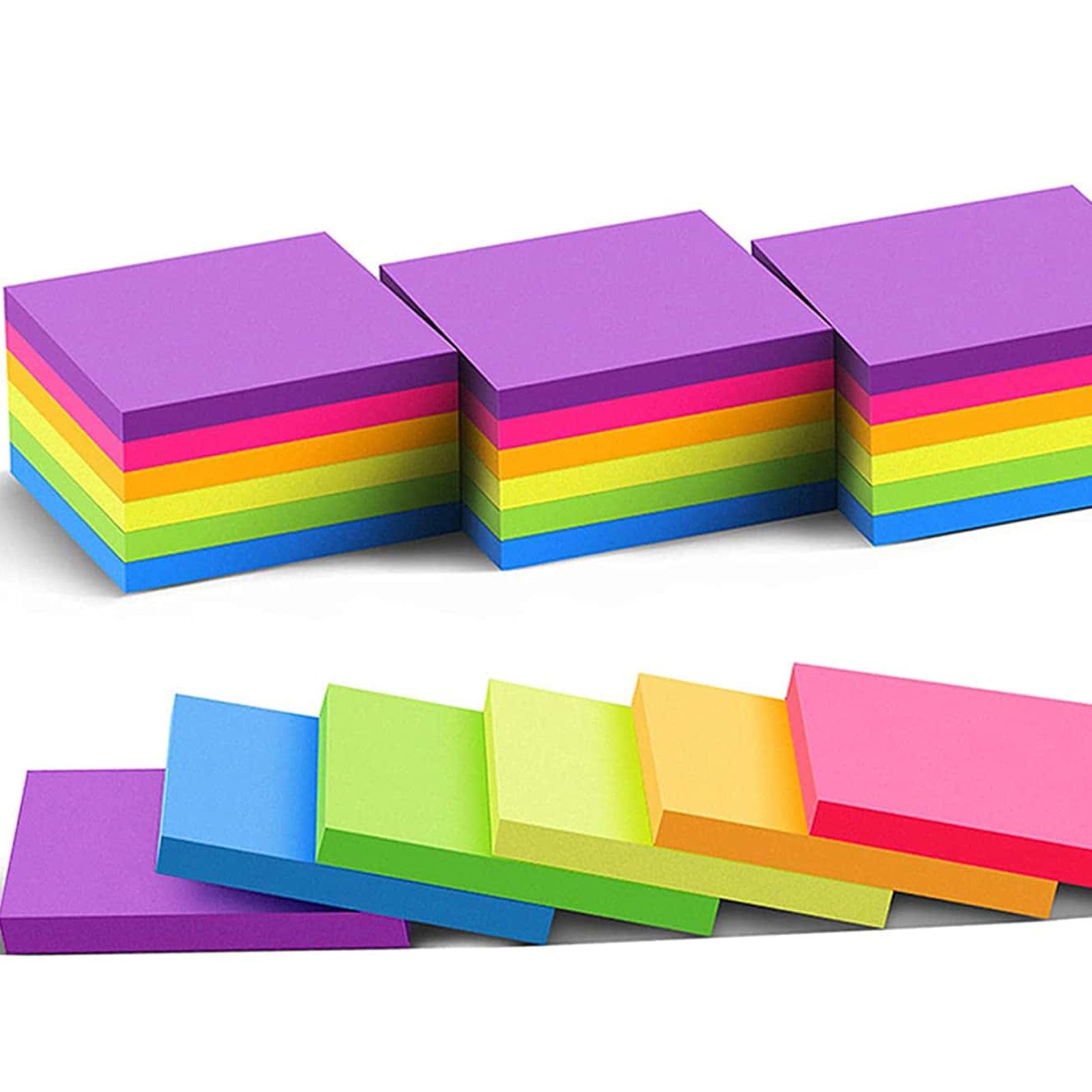 Notas adhesivas en color fluorescente 3 * 3inch notas para estudiantes N pegatinas de venta caliente transfronteriza notas de venta directa de fábrica image 5