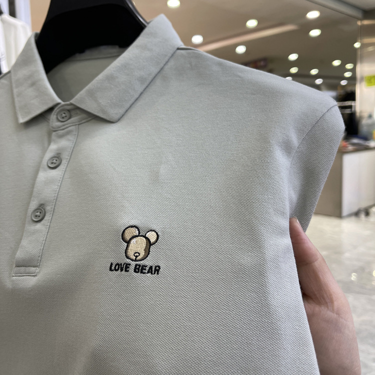 (062A) 夏メンズカジュアル半袖ポロシャツ、ファッショナブルで多用途なブランド、半袖グラデーションカラー|undefined