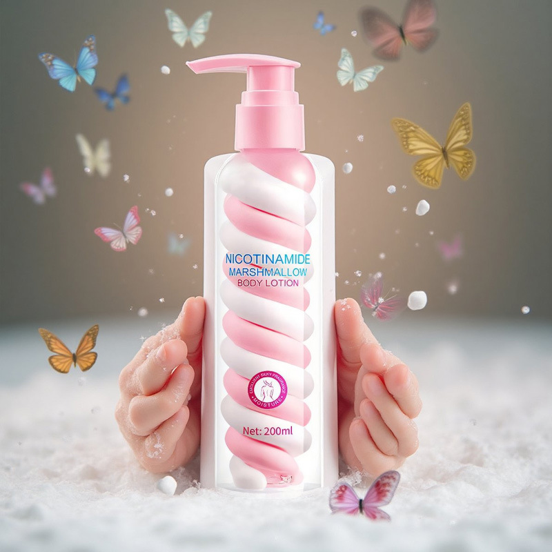 Comercio exterior transfronterizo nicotinamida algodón loción corporal hidratante, hidratación, limpieza, suave, brillante, hidratación y hidratación duradera