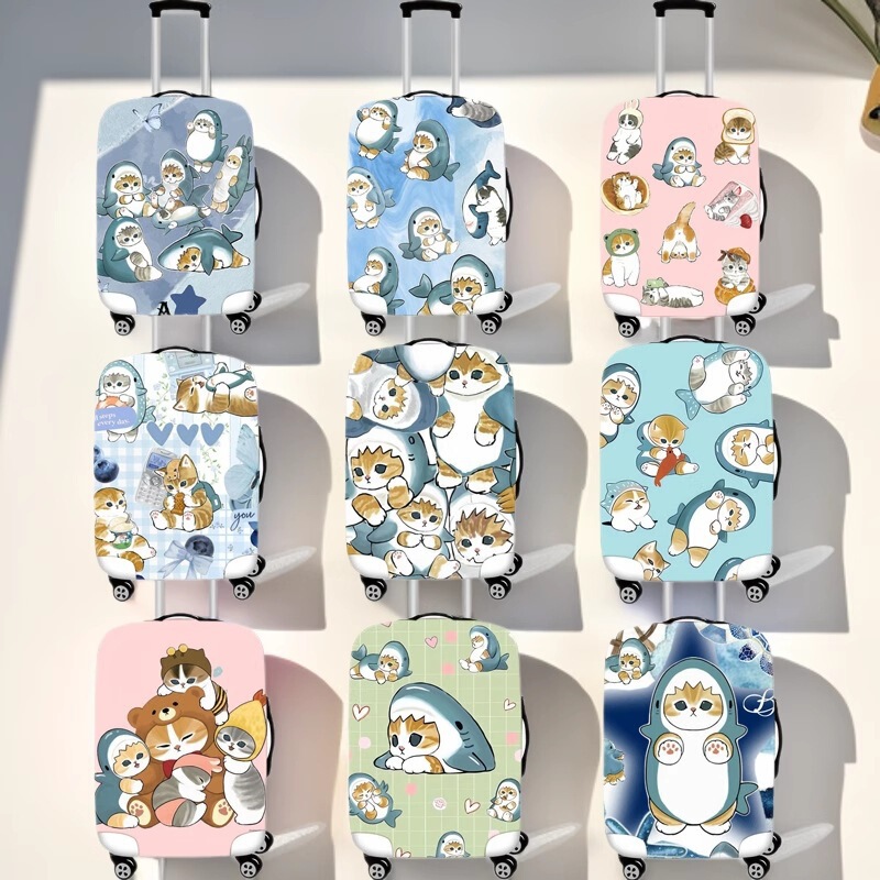 2025 Cross-Border Shark Cat Suitcase Cover Elastic Protective Cover Trolley Suitcase Cover Dust Cover Wear-Resistant Portable