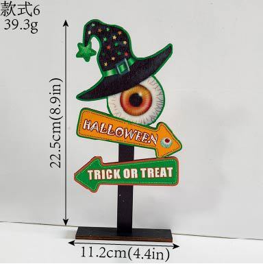 跨境亚马逊鬼节装饰用品万圣节南瓜精灵字母木质摆件幽灵木制摆台|undefined