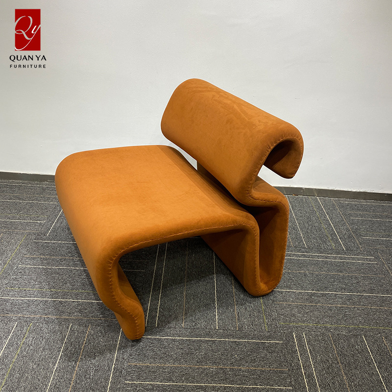 北欧定型棉单人沙发椅休闲创意异形曲线椅子客厅家用网红靠背椅