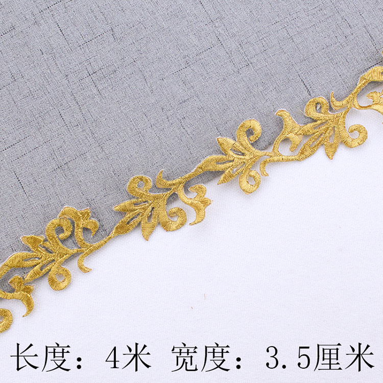 Escenario accesorios de vestir borde decorativo estilo étnico Cine y Televisión dibujos animados oro y plata seda bordado largo encaje planchado bordado tira